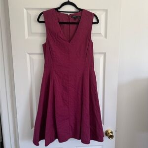 Theory Linen Magenta Sleeveless Dress